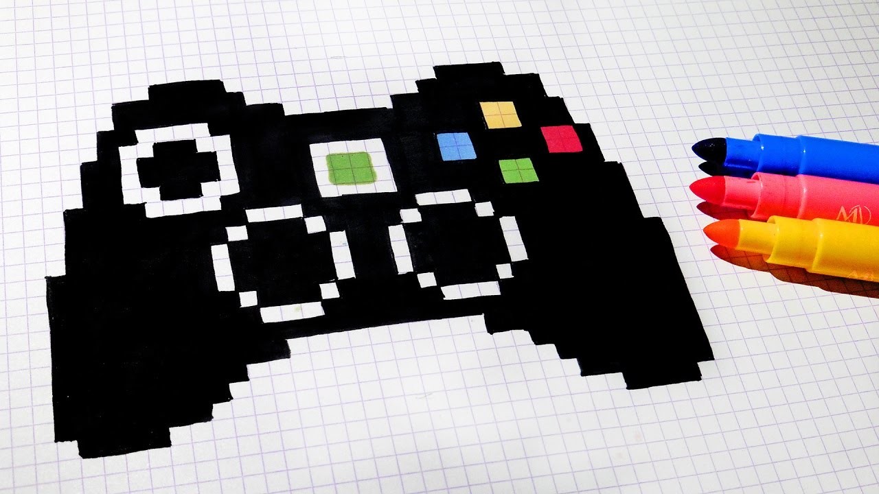 Handmade Pixel Art - How To Draw Game Controller #pixelart