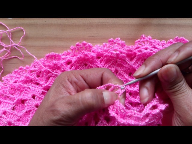 Vestido rosa tejido a crochet PARTE 3 DE 3
