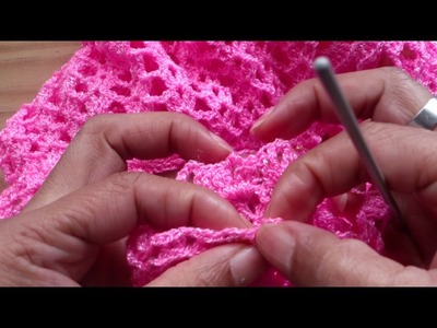 Vestido rosa tejido a crochet PARTE 2 DE 3