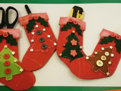 DIY manualidades Navidad, calcetin fieltro