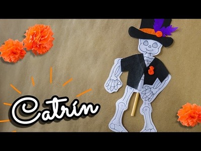 Elegante y divertido Catrin de papel para niños | Día de Muertos | Manualidades divertidas
