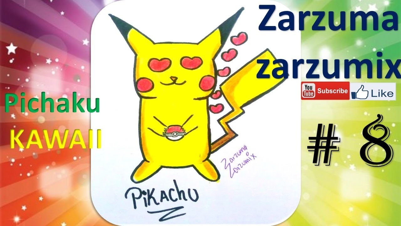 Como dibujar a pikachu kawaii facil y rapido diy N° 8