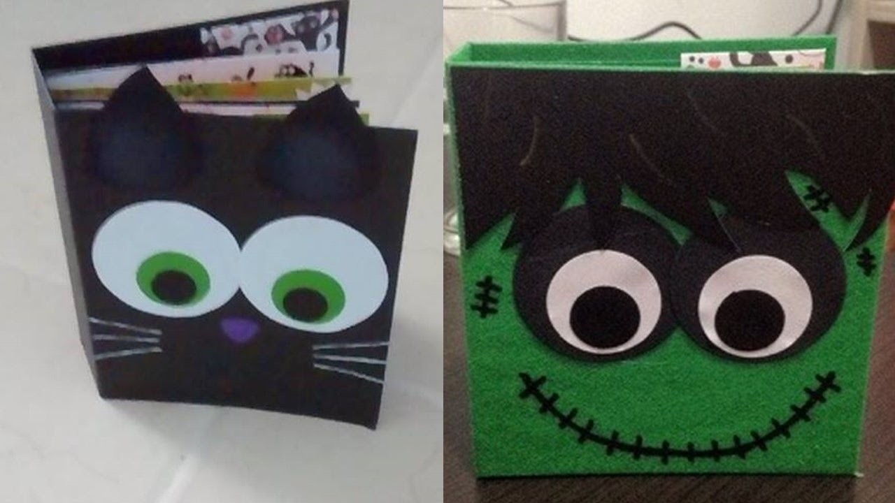 Especial de Halloween: mini album Frankenstein y Gato negro DIY muy fácil