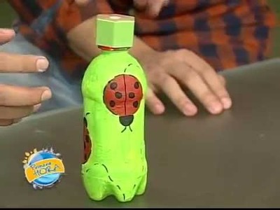Botellas recicladas con sacapuntas