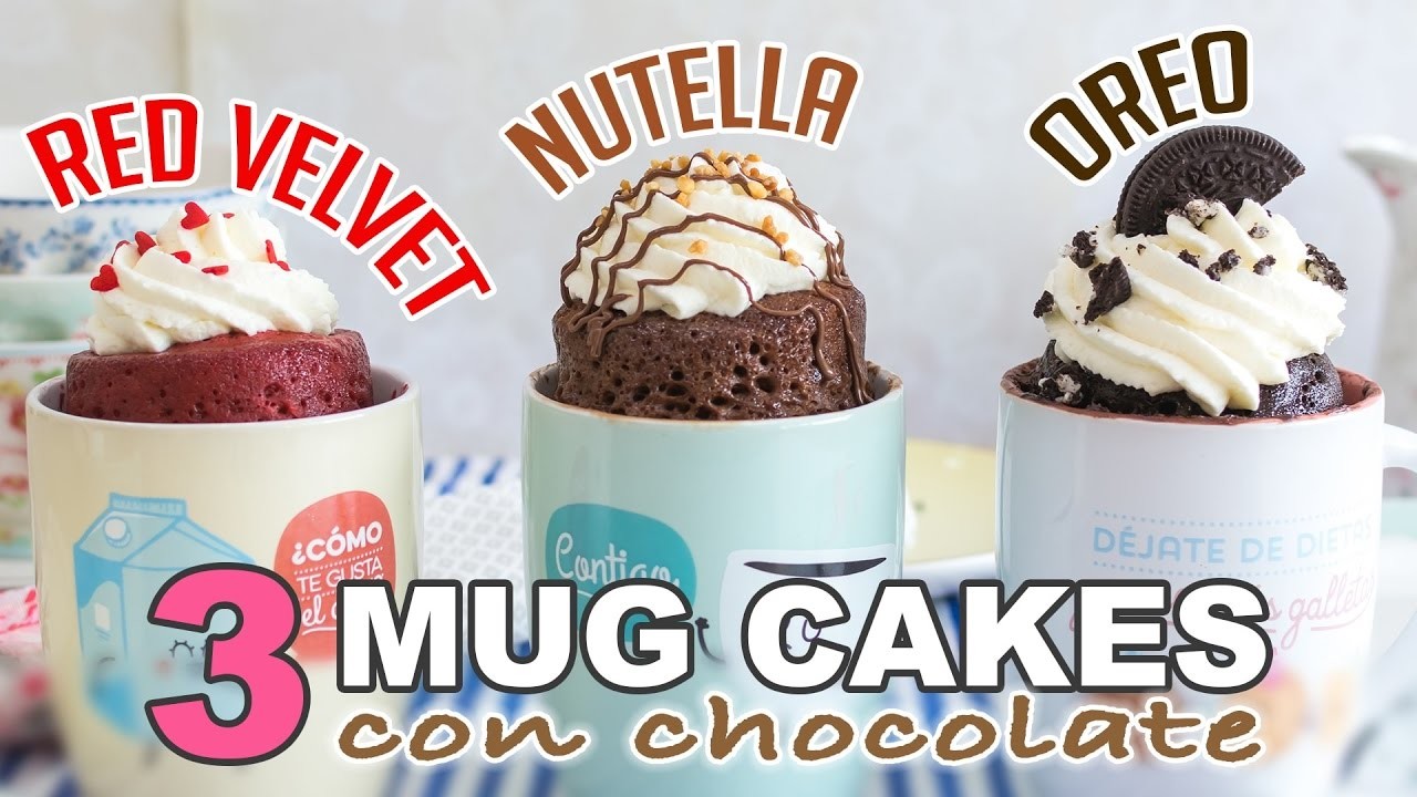 3 Mug cakes con chocolate | Red Velvet, Nutella y Oreo | Quiero Cupcakes!
