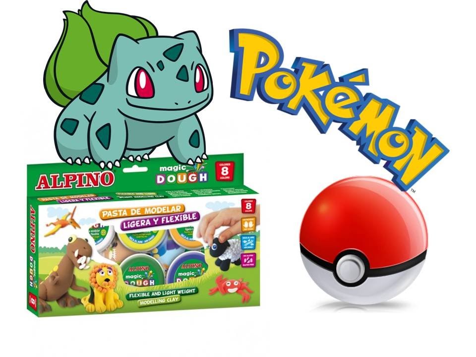 MODELA TUS POKEMON FAVORITOS.BULBASAUR.PASTA DE MODELAR.PLASTILINA.