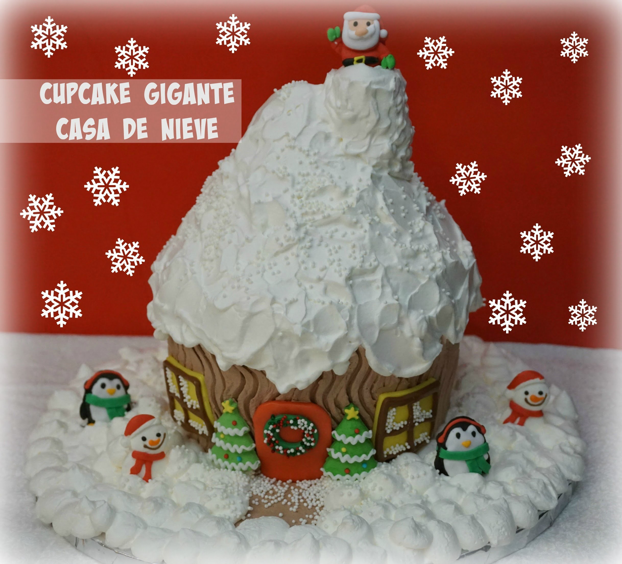 Cupcake Gigante Casa De Nieve