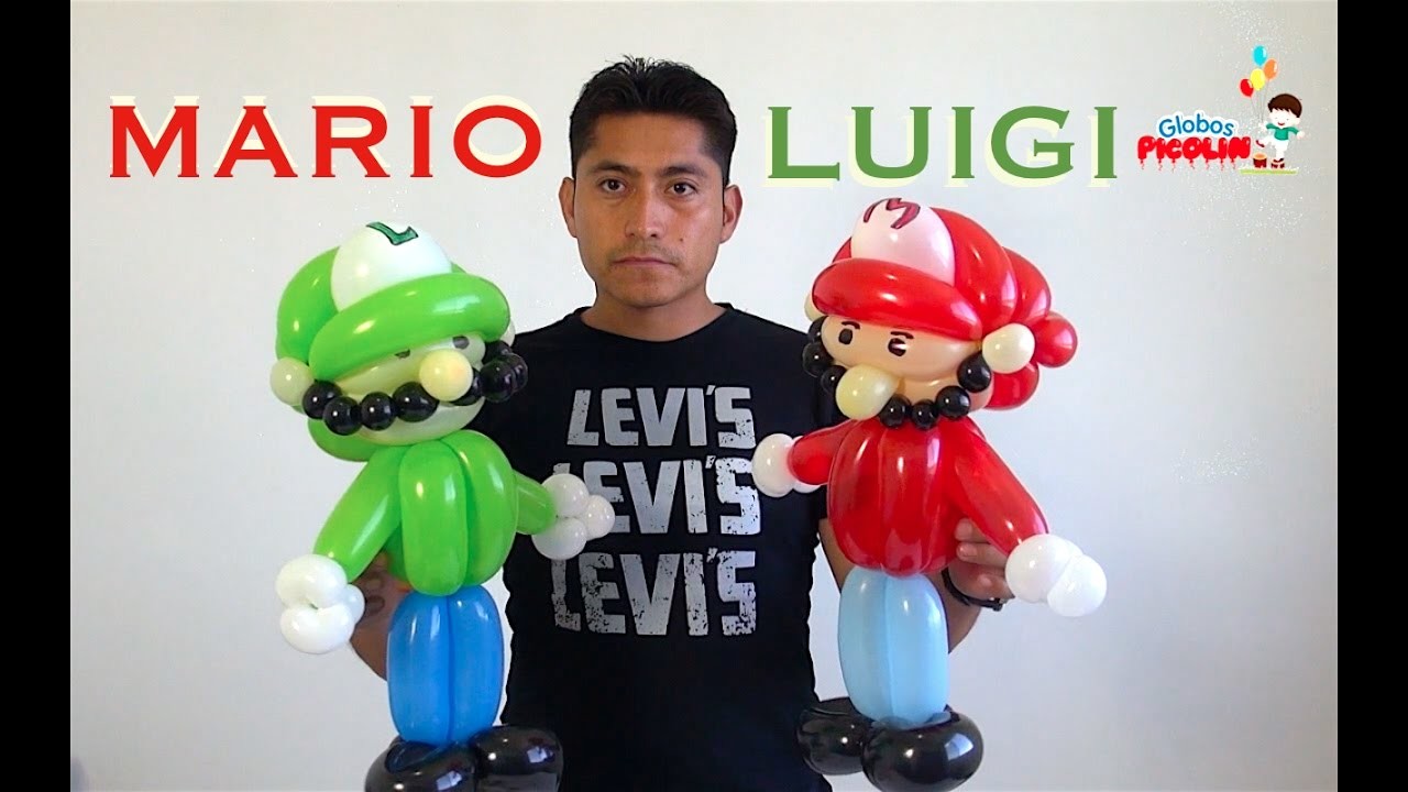 Mario y Luigi con globos paso a paso