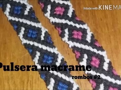 Pulsera macrame rombos #2