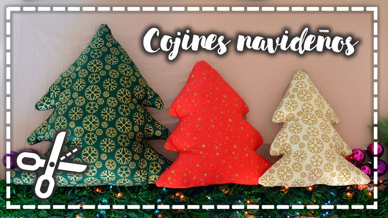 Cojines navideños DIY - Arbolitos minimalistas