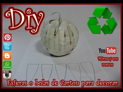 Diy Como hacer una esfera de carton para decorar . How to make cardboard spheres for decorating