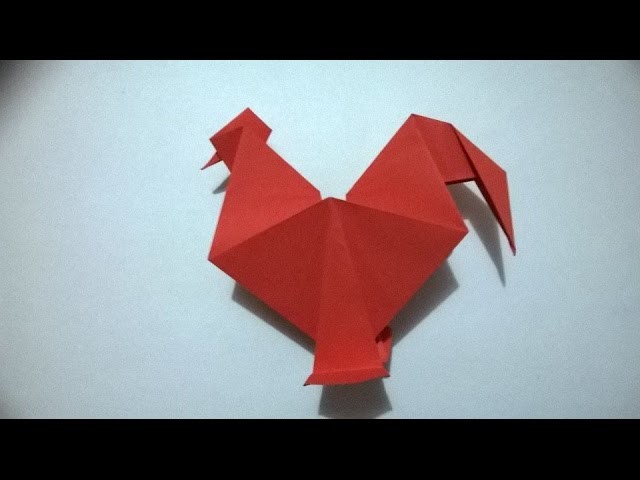 ORIGAMI - GALLO DE PAPEL - how to make a origami rooster