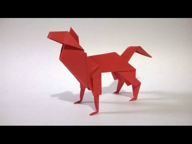 ORIGAMI: PERRO DE PAPEL - (cachorro) origami paper dog