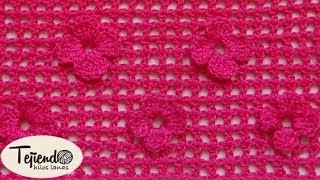 Cómo tejer el punto red de flores margaritas a crochet