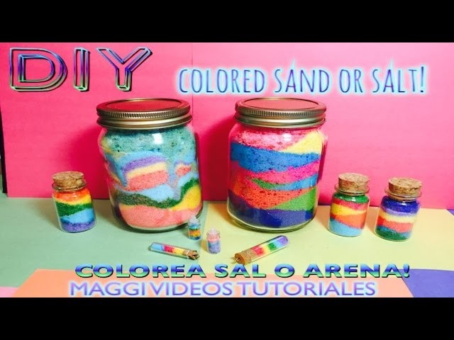Como decorar botella con  Arena de Colores o Sal