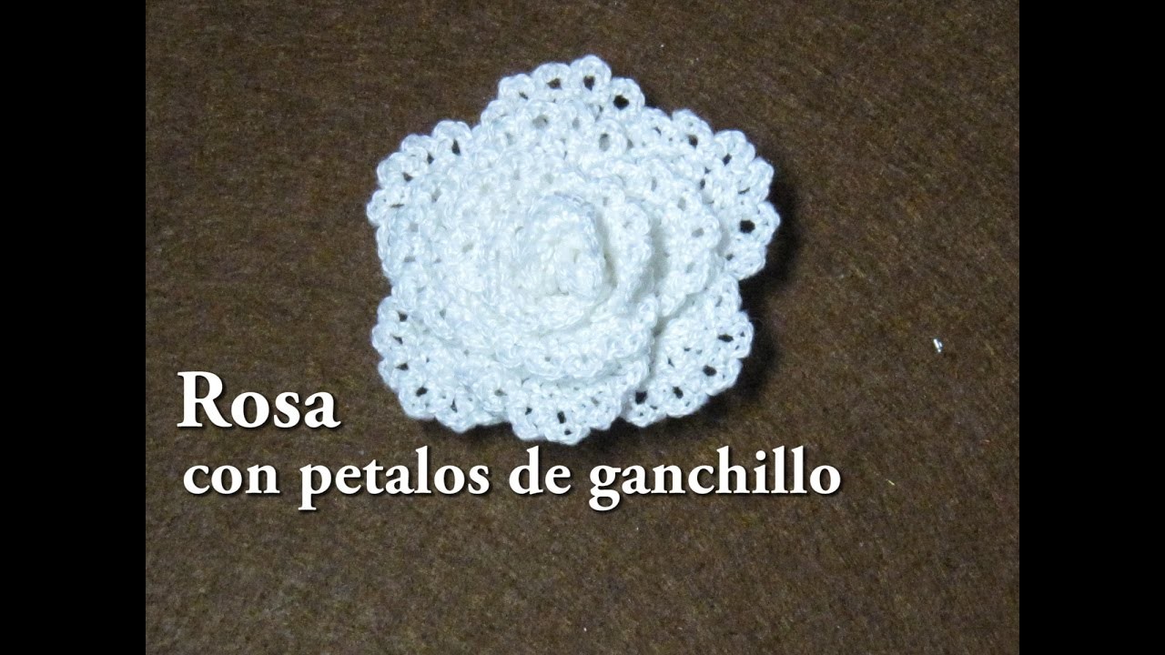 #DIY - Rosa con pétalos a ganchillo muy facil #DIY - Pink with crochet petals very easy