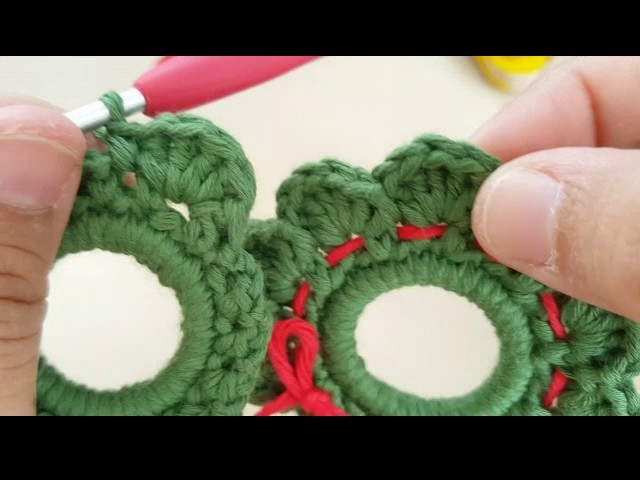 Mini Corona Navidad a Crochet