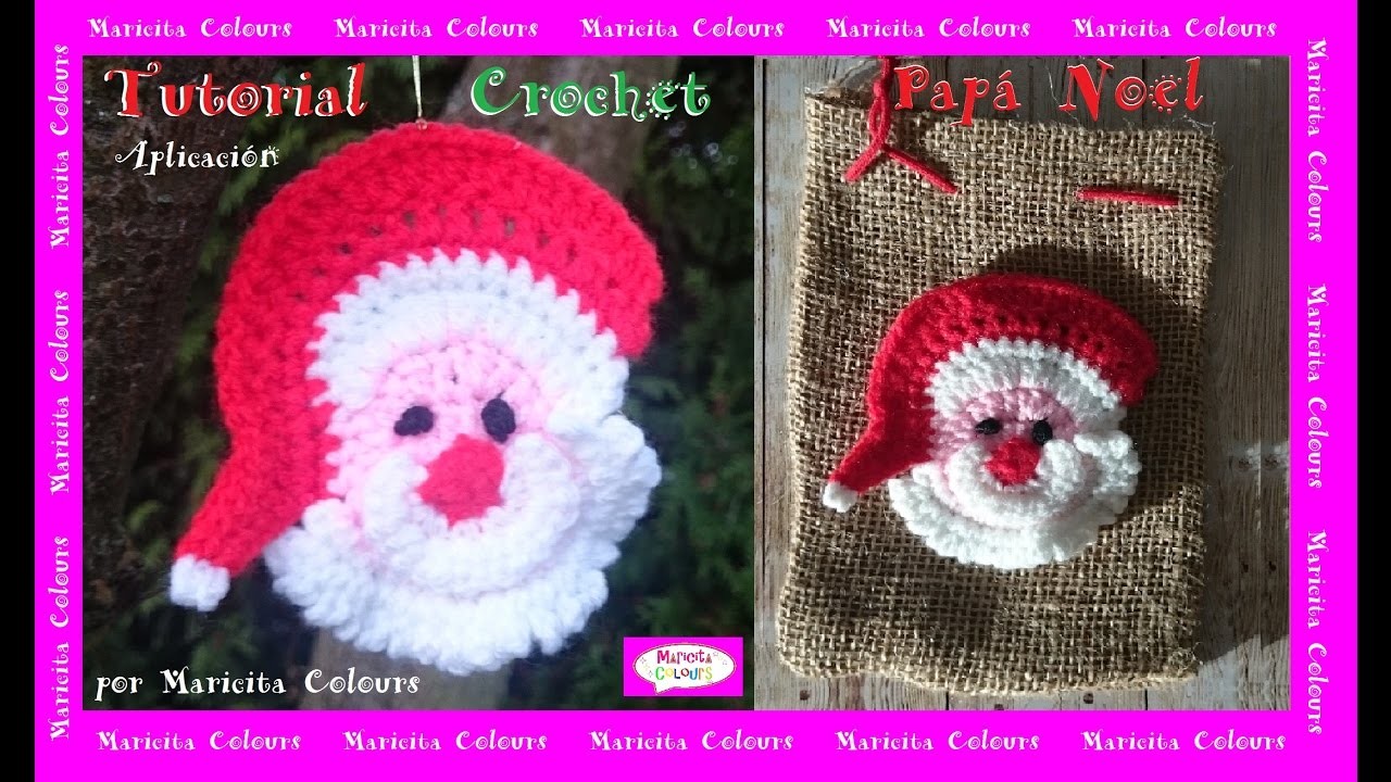 Papá Noel a Crochet aplicación por Maricita Colours Subtitles in English