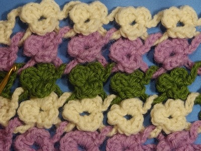 Punto  flores.crochet flower stich.