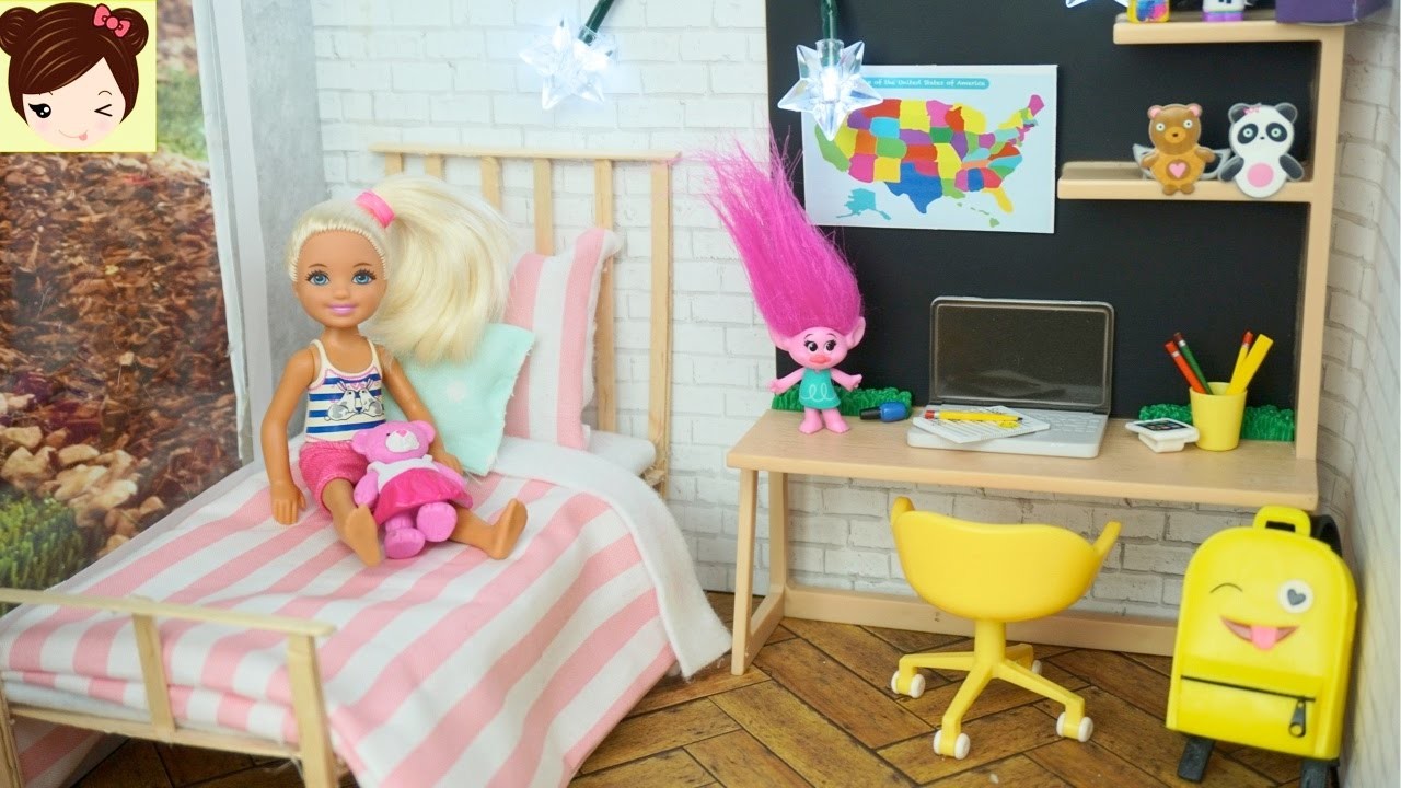 Nueva Habitacion de Barbie hermanita Chelsea - Series de Barbie y Manualidades Para muñecas