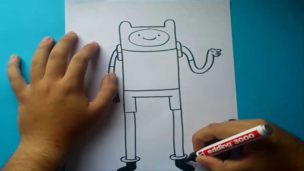 Como dibujar a Finn con cuerpo paso a paso - Hora de aventuras | How to draw Finn - Adventure time