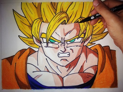 Como dibujar a Goku SSJ paso a paso | How to draw goku SSJ (English Subtitles CC)