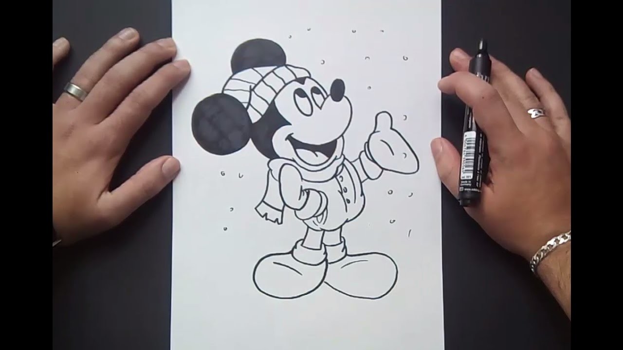 Como dibujar a Mickey Mouse paso a paso 4 - Disney | How to draw Mickey Mouse 4 - Disney