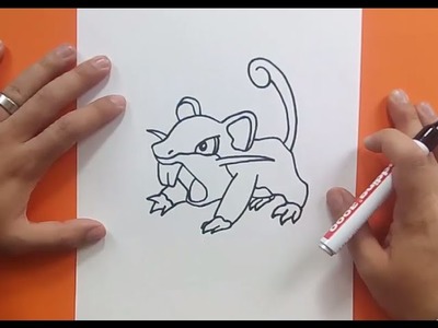 Como dibujar a Rattata paso a paso - Pokemon | How to draw Rattata - Pokemon