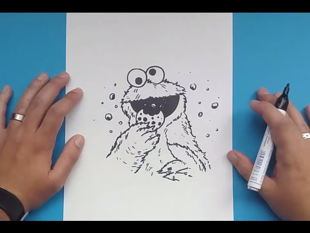 Como dibujar al Monstruo de las galletas paso a paso 2 - Barrios Sesamo | How to draw the Cookie Mon