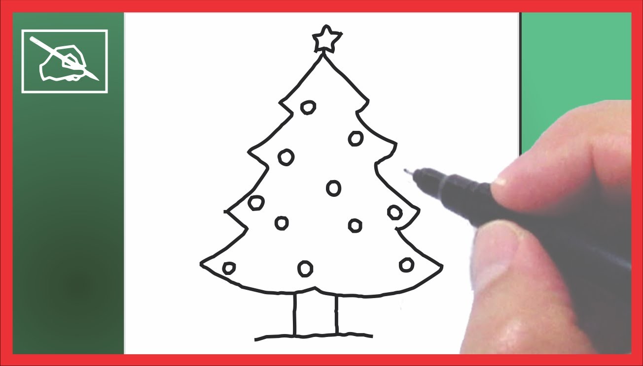 Cómo Dibujar Un Árbol De Navidad - Drawing A Chritmas Tree | Dibujando