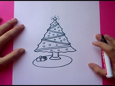 Como dibujar un arbol de navidad paso a paso | How to draw a Christmas tree