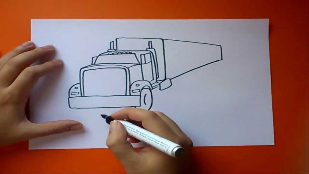 Como dibujar un camión paso a paso | How to draw a truck