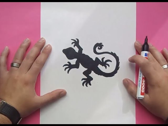 Como dibujar un lagarto paso a paso | How to draw a lizard