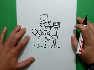 Como dibujar un muñeco de nieve paso a paso 4 | How to draw a snowman 4