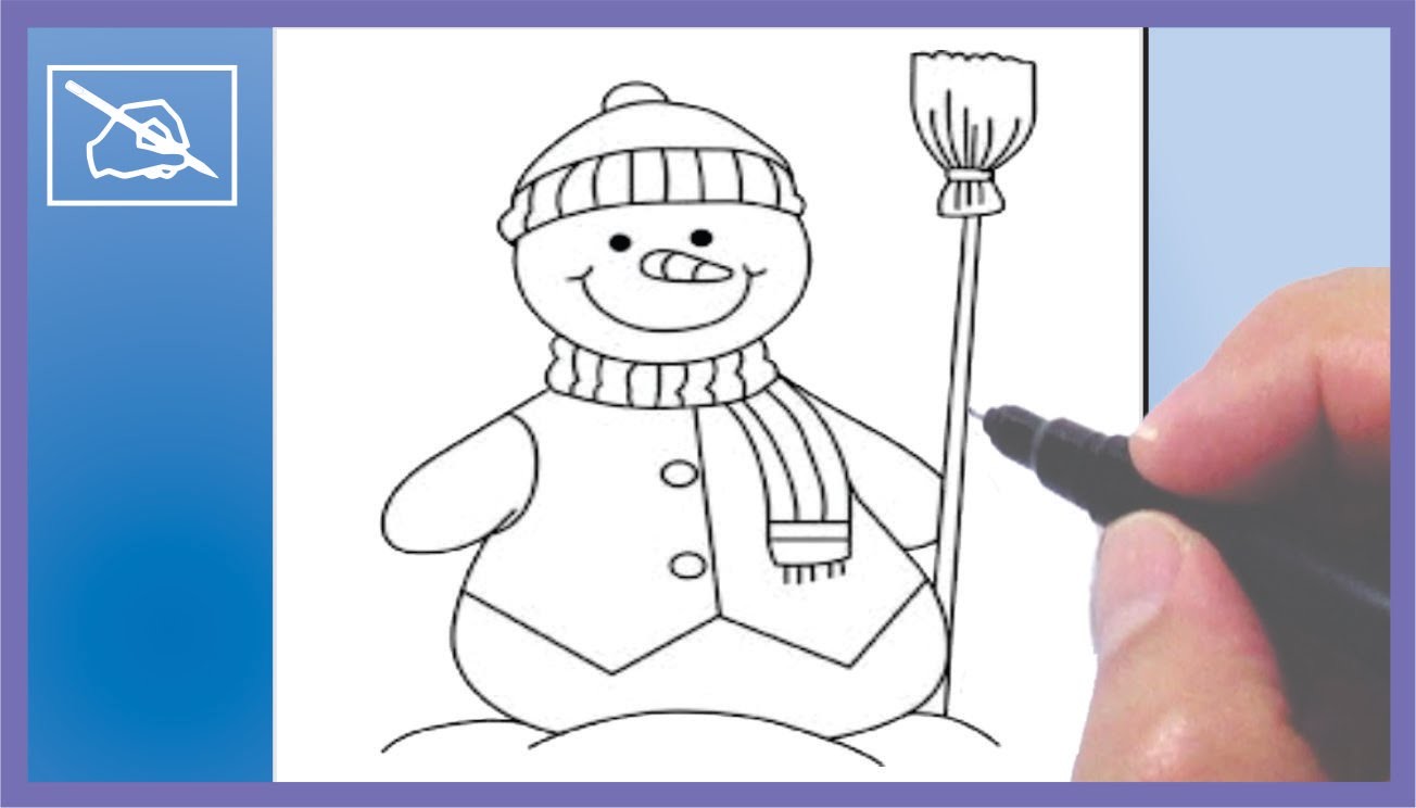 Cómo Dibujar Un Muñeco De Nieve - Drawing a Snowman