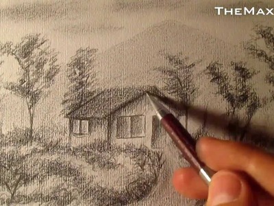 Cómo dibujar un sencillo paisaje a lápiz, cómo dibujar bocetos de paisajes a lápiz