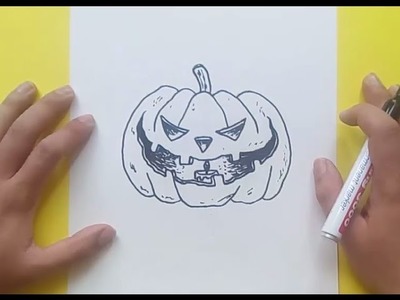 Como dibujar una calabaza paso a paso 11 | How to draw a pumpkin 11
