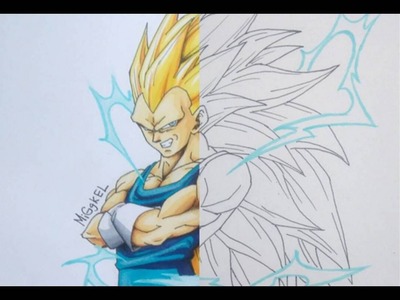 Dibujando  VEGETA SUPER SAIYAJIN 3.  SPEED DRAWING Vegeta SUPER saiyan 3