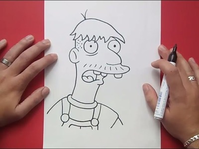 Como dibujar a Cletus paso a paso - Los Simpsons | How to draw Cletus - The Simpsons
