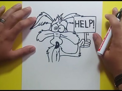 Como dibujar a Coyote paso a paso - Looney Tunes | How to draw Coyote - Looney Tunes