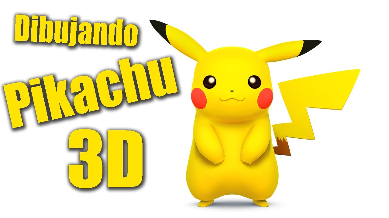 Como dibujar a Pikachu en 3D - Dibujando Pokemon -