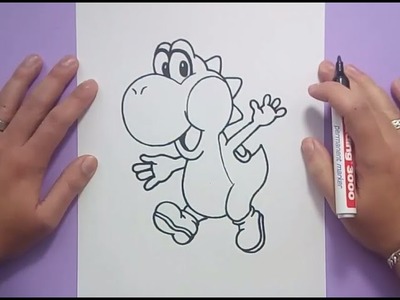 Como dibujar a Yoshi paso a paso 2 - Videojuegos Mario | How to draw Yoshi 2 - Mario video games
