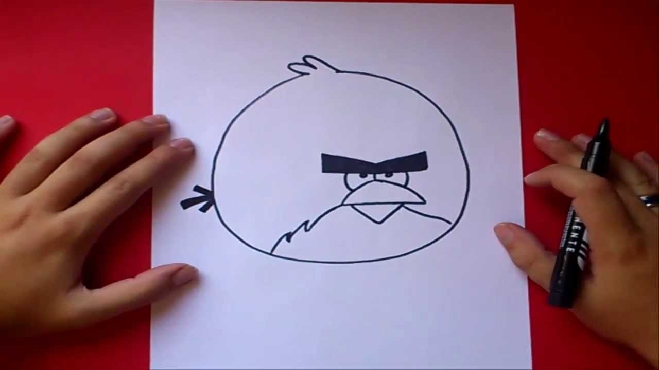 Como dibujar el pajaro rojo gigante paso a paso - Angry birds | How to draw the Giant red bird