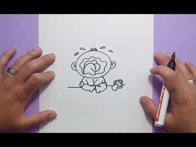 Como dibujar un bebe paso a paso | How to draw a baby