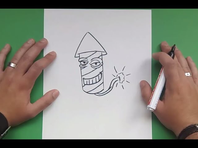 Como dibujar un cohete paso a paso 4 | How to draw a rocket 4
