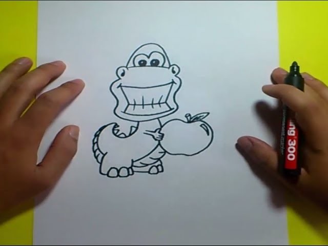 Como dibujar un dinosaurio paso a paso 9 | How to draw a dinosaur 9