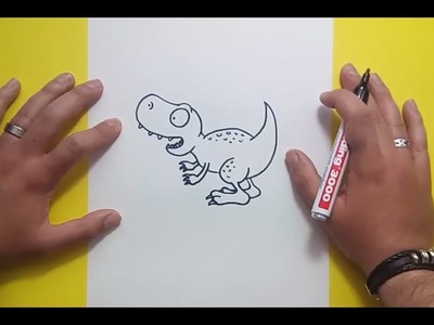 Como dibujar un dinosaurio paso a paso 16 | How to draw a dinosaur 16