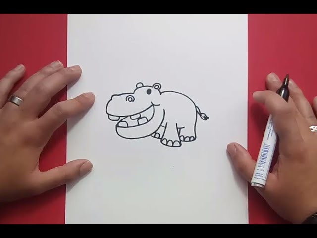 Como dibujar un hipopotamo paso a paso 3 | How to draw a hippopotamus 3