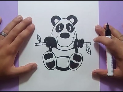 Como dibujar un oso panda paso a paso | How to draw a panda