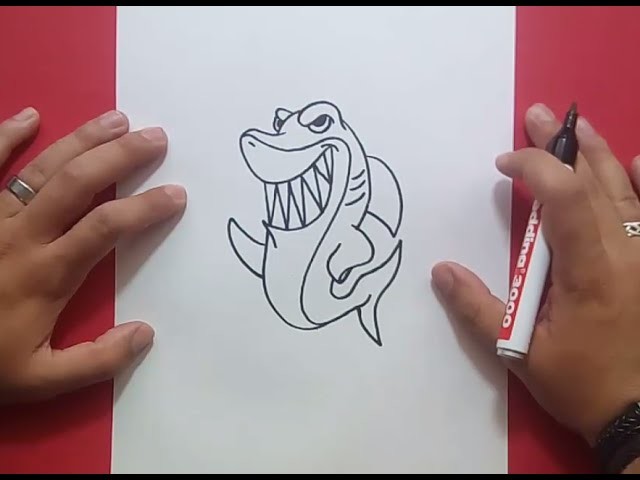 Como dibujar un tiburon paso a paso 12 | How to draw a shark 12
